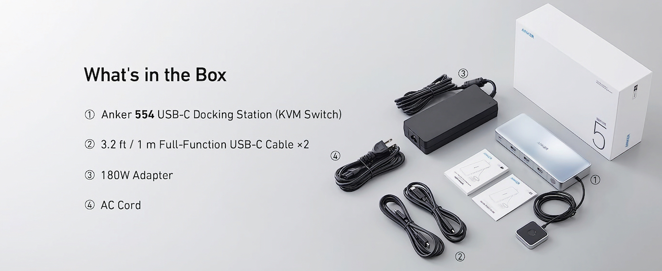 米Anker、ボタン1つで2台のMac/PCからの映像出力とキーボード＆マウス