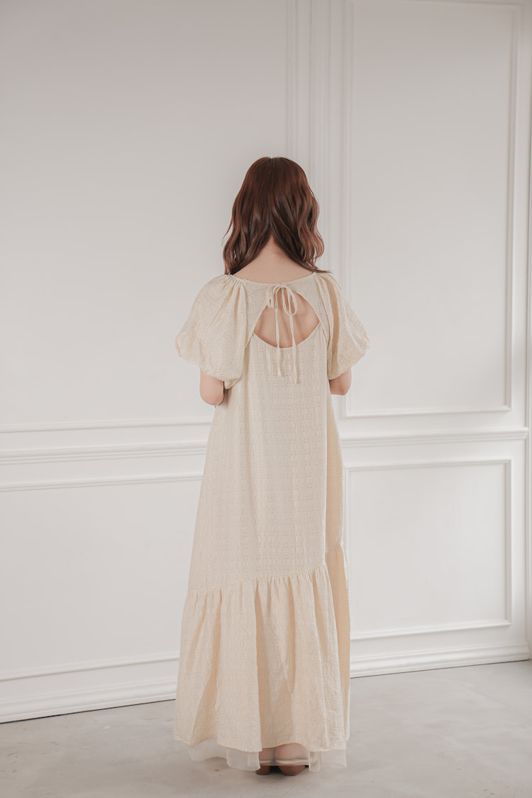 APRILY / パフスリーブフレアワンピース