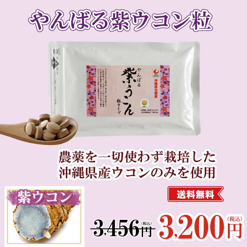 やんばる紫ウコン粒サプリメントタイプ】農薬を一切使わず栽培した沖縄