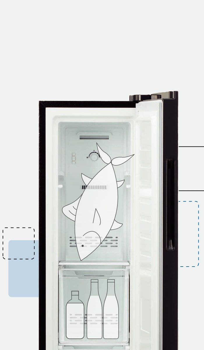 送料込み】AQUA ノンフロン 幅36cmのスリムな冷凍庫 横幅36cmのスリム