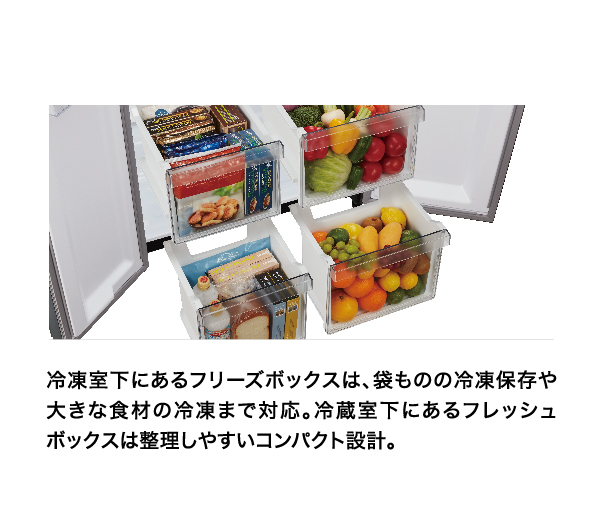 AQR-SBS48P | 容積：475L | 冷蔵庫（パノラマオープン） | アクア株式