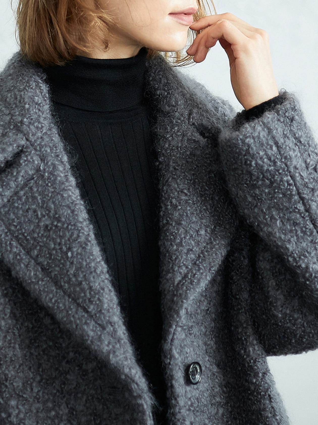 モヘア混コート