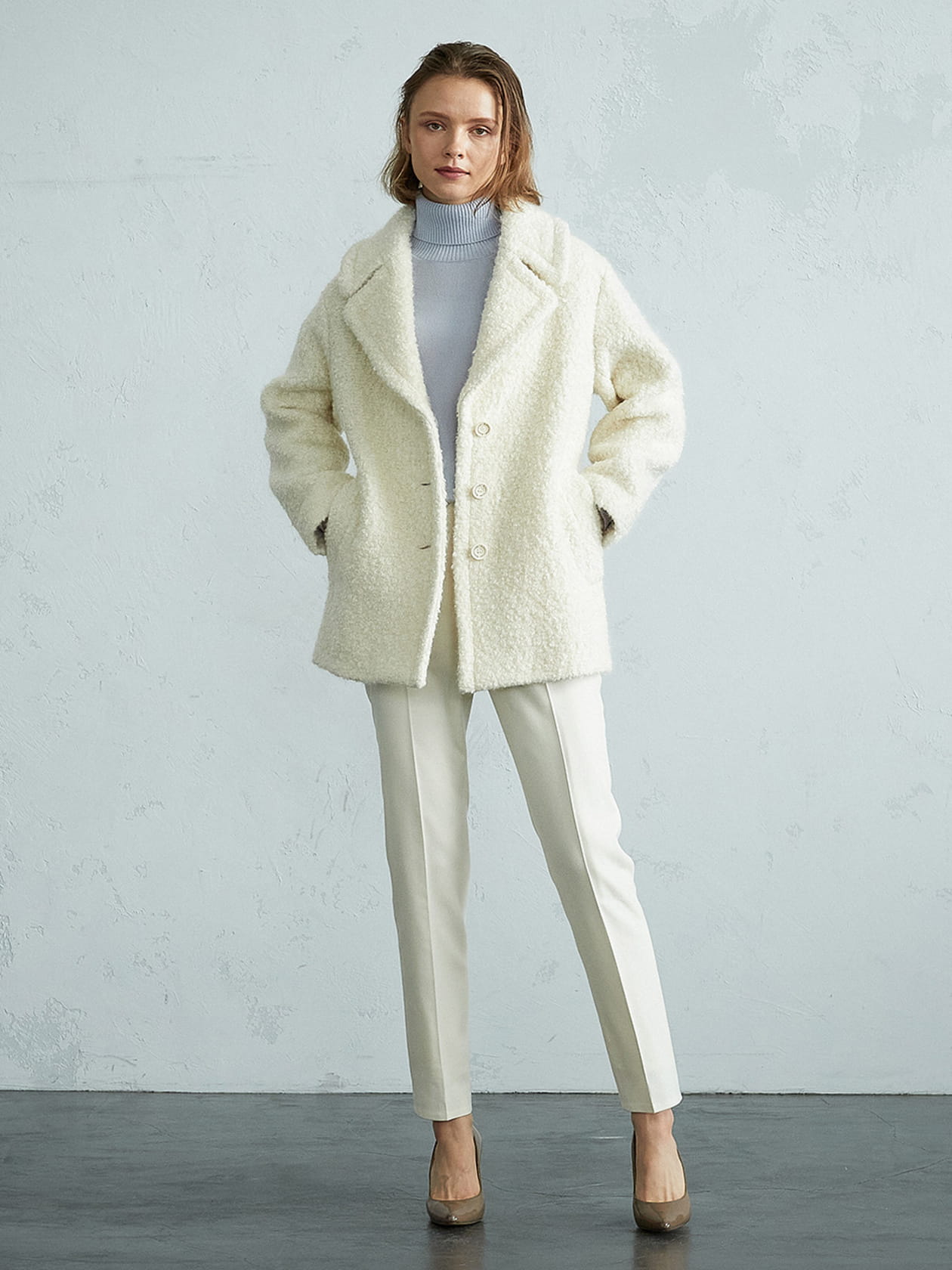 モヘア混コート