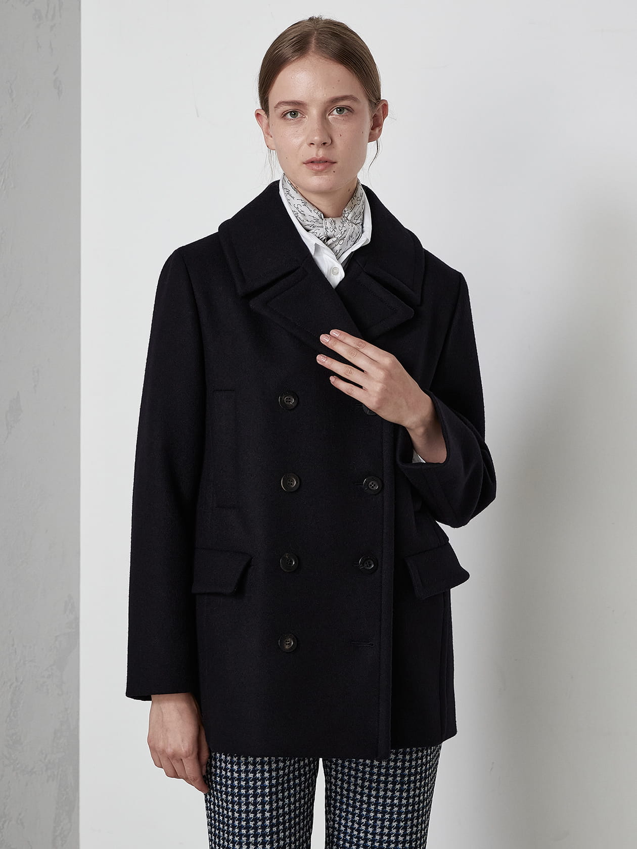 ウールカシミヤメルトンPコート