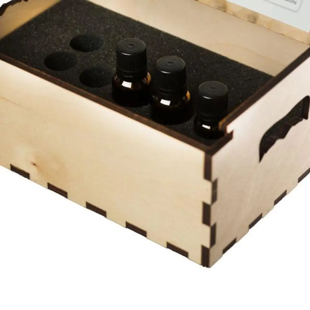 Medium dōTERRA Branded Natural Wood Essential Oil Box (Holds 36