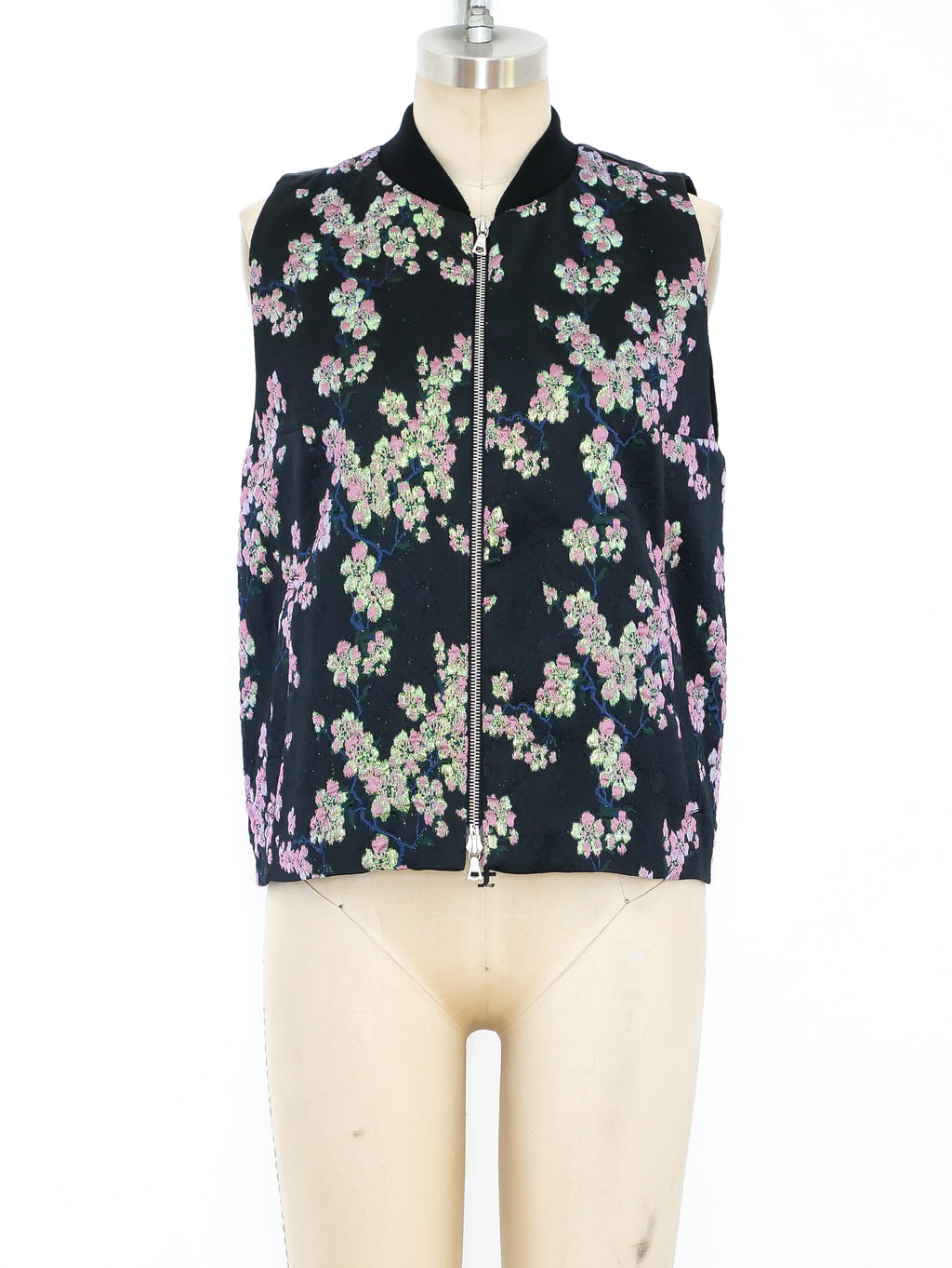 Dries Van Noten Metallic Cherry Blossom Brocade Vest