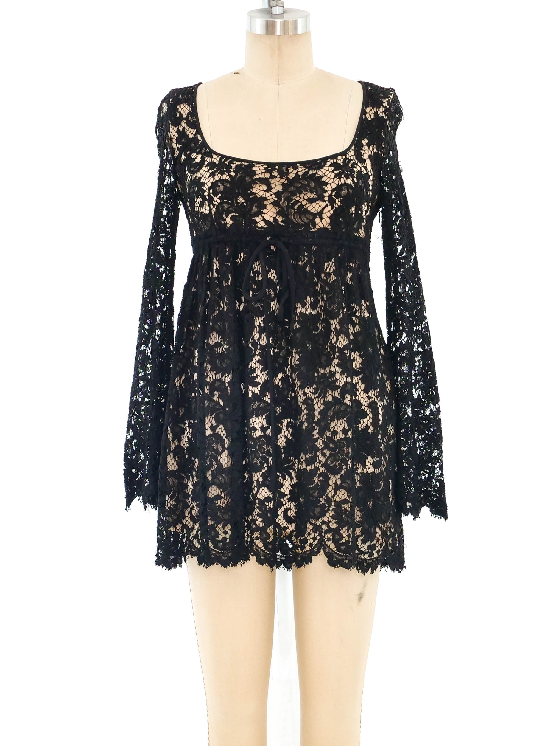 Gucci Lace Baby Doll Micro Mini Dress