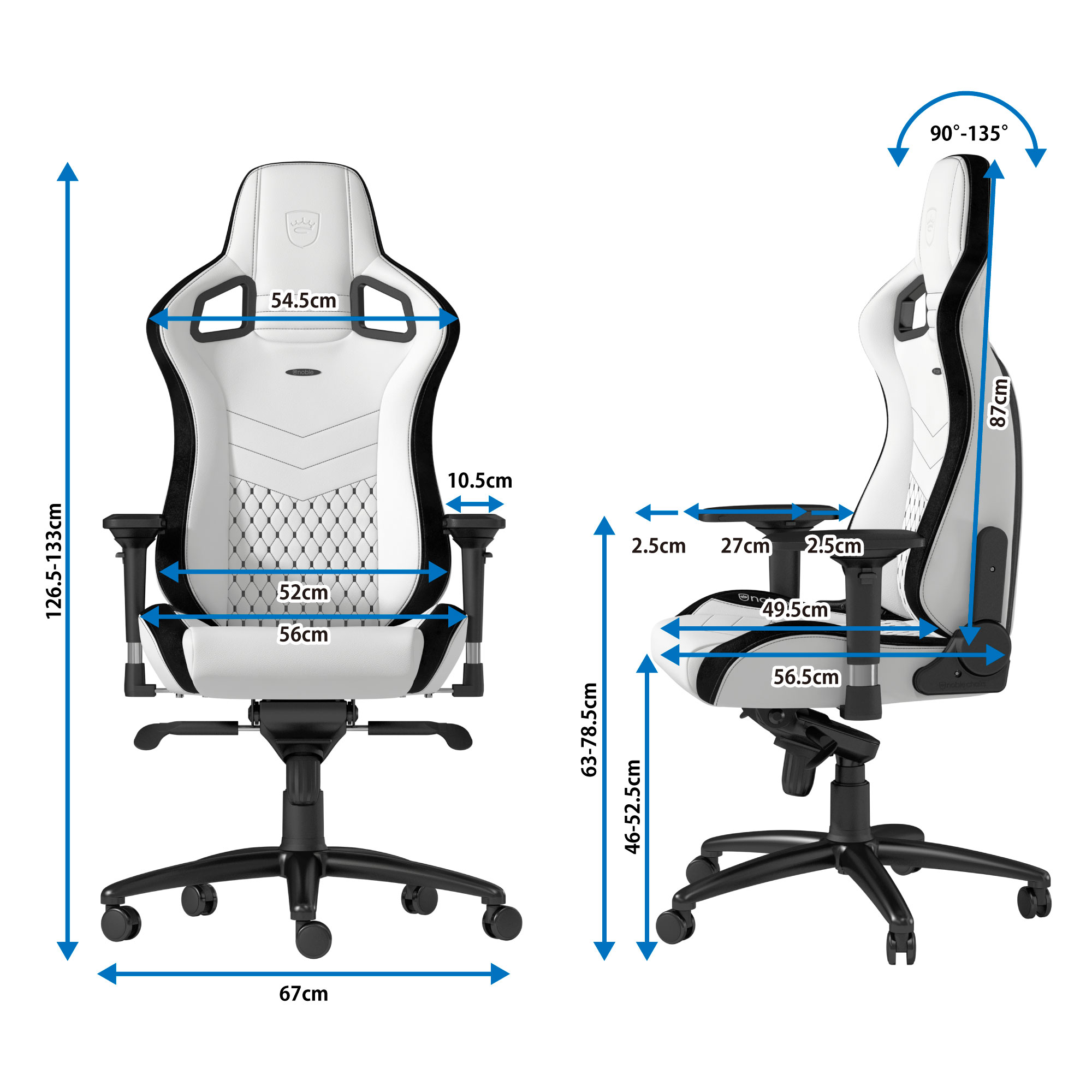 noblechairs EPIC - Premium White - ゲーミングチェア - 株式会社