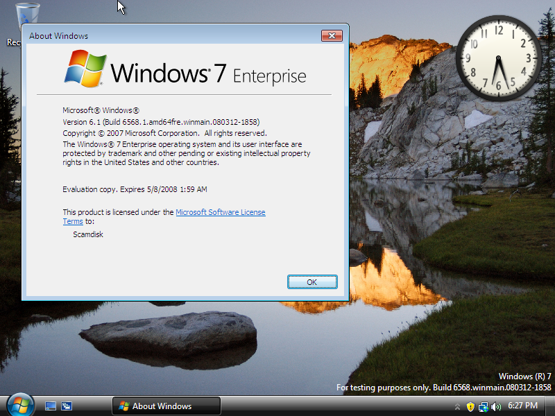 Windows 7 Build 6568 (x64) : Microsoft Corporation : Free Download