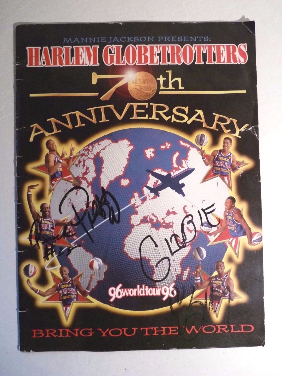 1996 Harlem Globetrotters 70th Anniversary Tour Program Signed