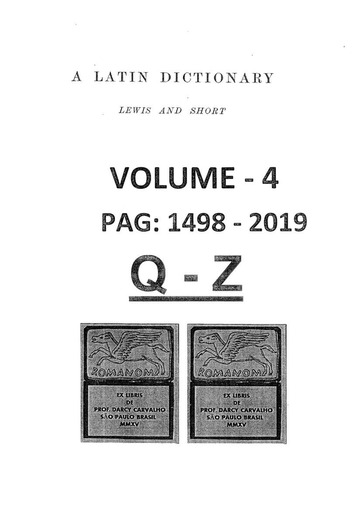4 A CLASSICAL AND MEDIEVAL LATIN- ENGLISH DICTIONARY BY LEWIS AND