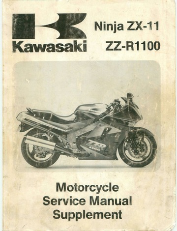 Kawasaki Ninja ZX-11 ZZ-R1100 Motorcycle Service Manual Supplement