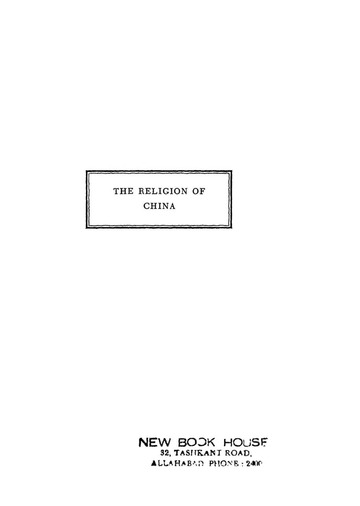 The Religion Of China : Max Weber : Free Download, Borrow, and