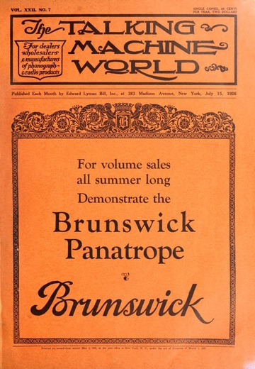 The talking machine world (July-Dec 1926) : Bill, Edward Lyman