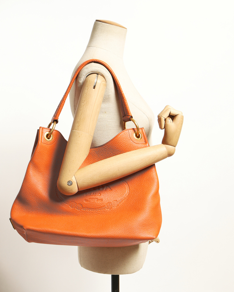 Vintage PRADA Vitello Phenix Logo Hobo Bag - A Retro Tale