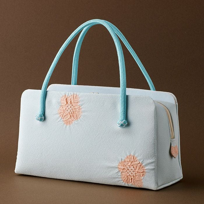 小田巻飾り 輪出し梅絞り 利休バッグ《 黄 》 ハンドバッグ 鹿の子絞り