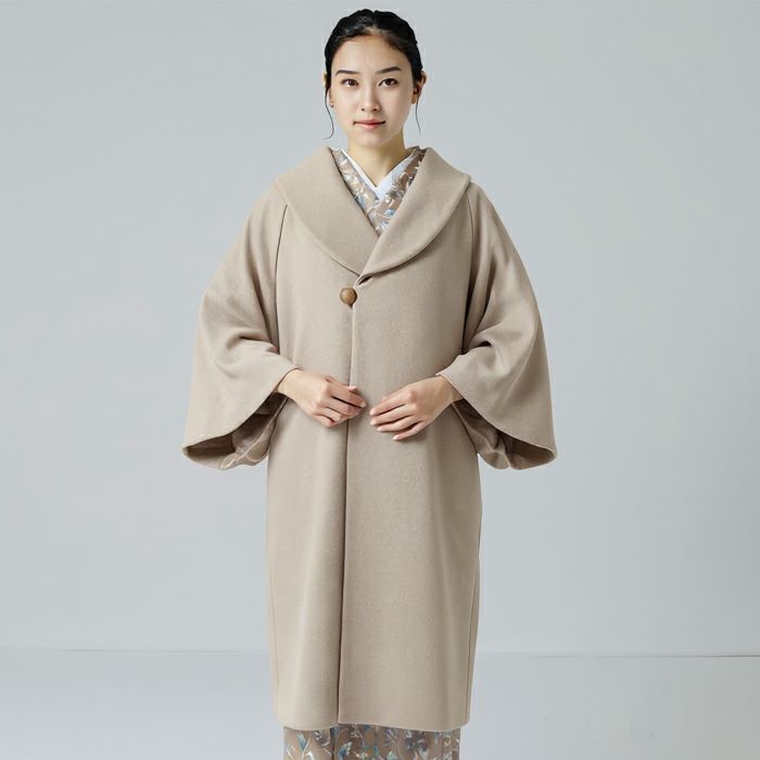 カシミヤ混二重ケープマント K-35951A 【ブラック】 フリーサイズ 防寒