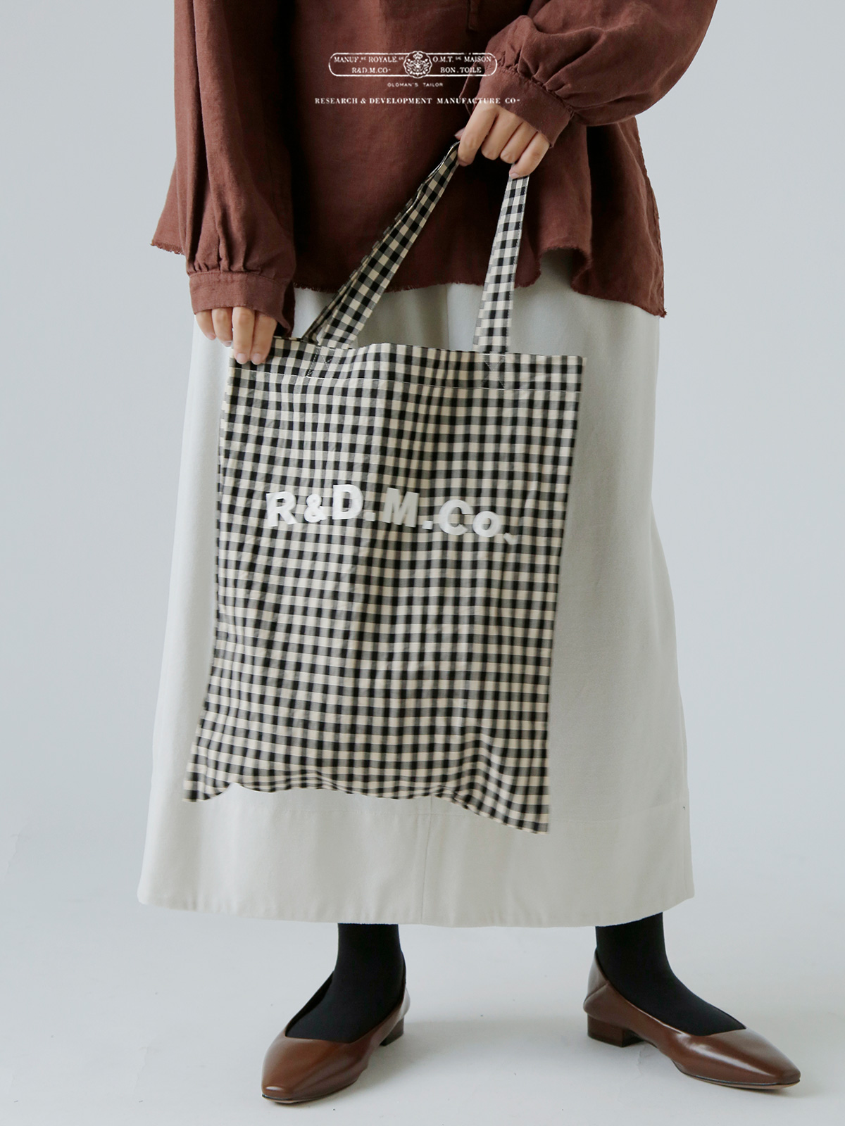 R & D.M.Co- オールドマンズテーラー ギンガムチェック トート バッグ