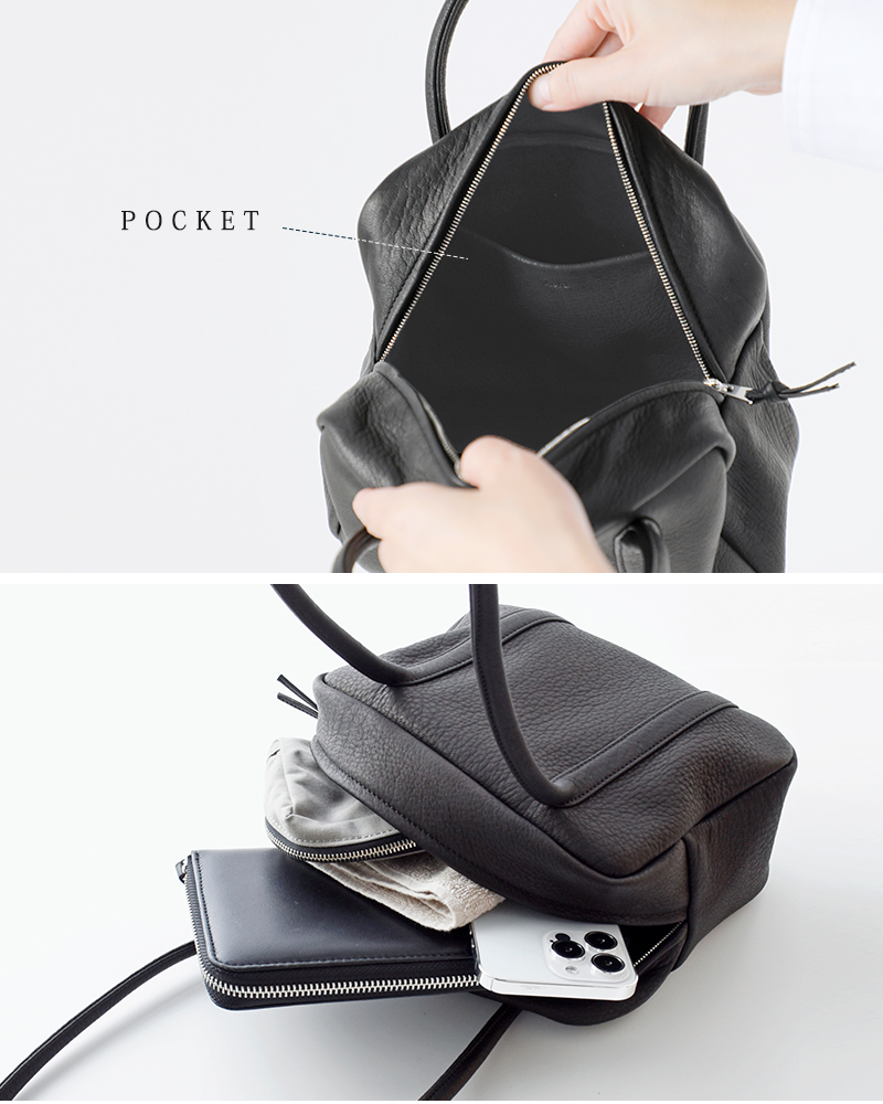 Aeta アエタ ディアレザー スクエア ボストン ロング ハンドル バッグ