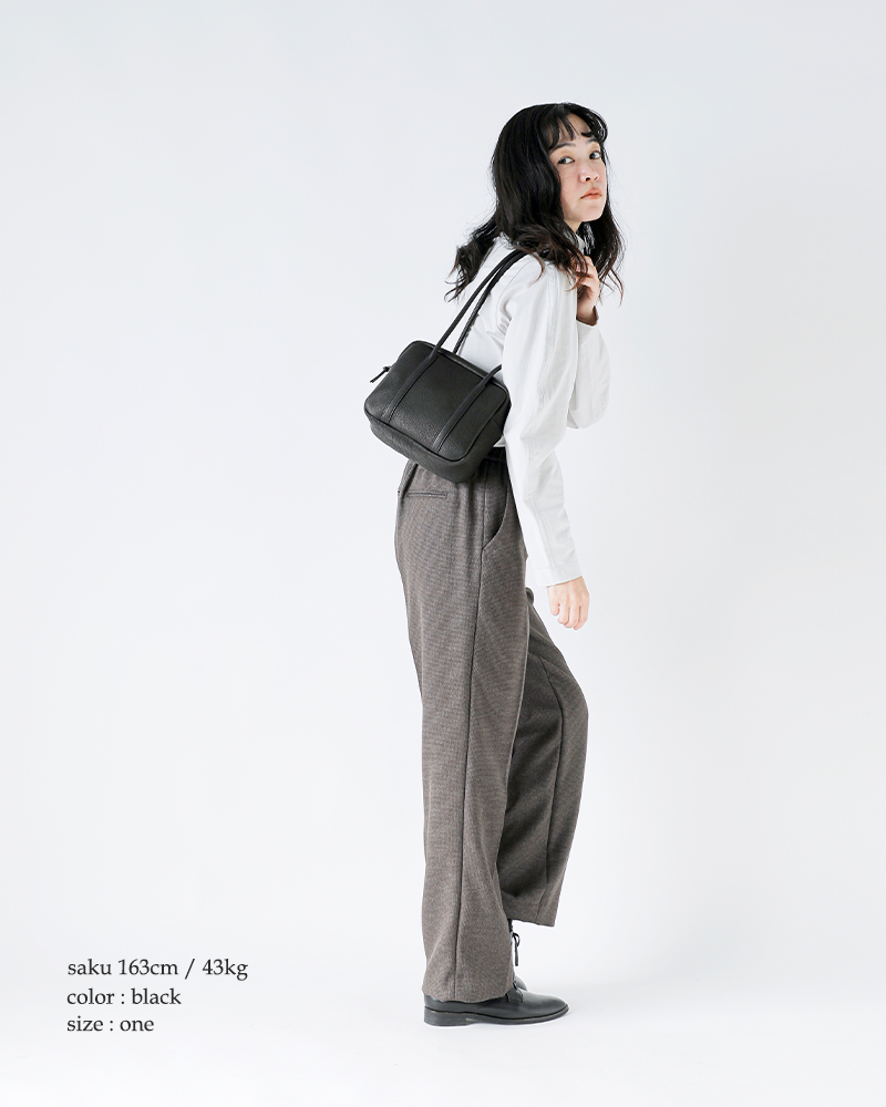 Aeta アエタ ディアレザー スクエア ボストン ロング ハンドル バッグ