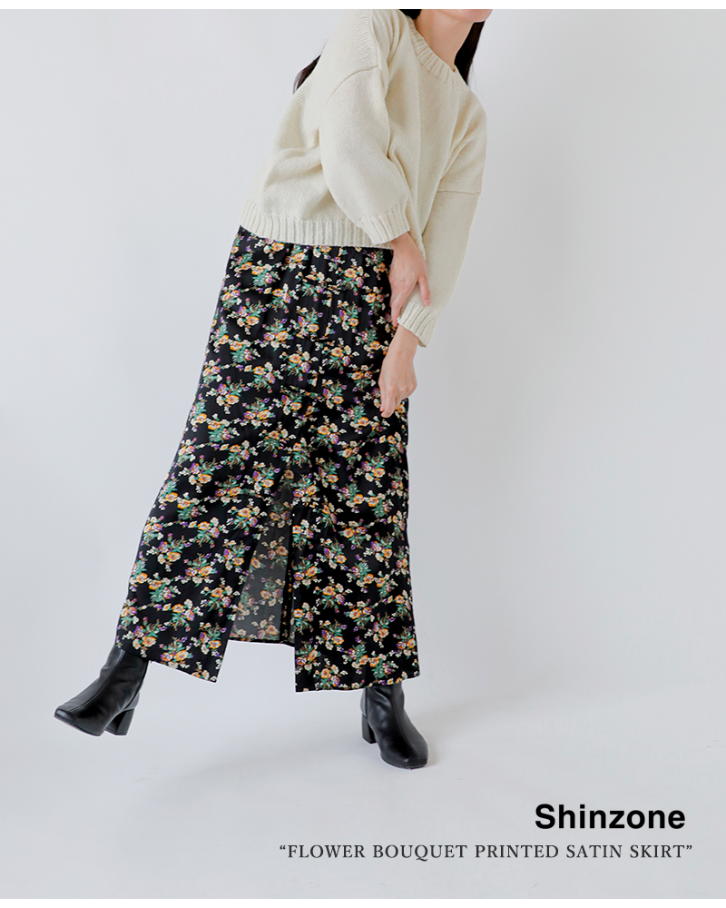 60%OFF】Shinzone シンゾーン フラワー ブーケプリント サテン