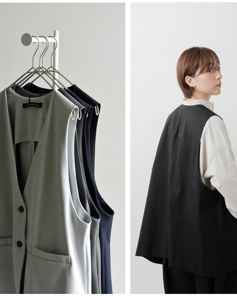 mizuiro ind ミズイロインド ディープ Vネック ワイド ベスト 3-230108