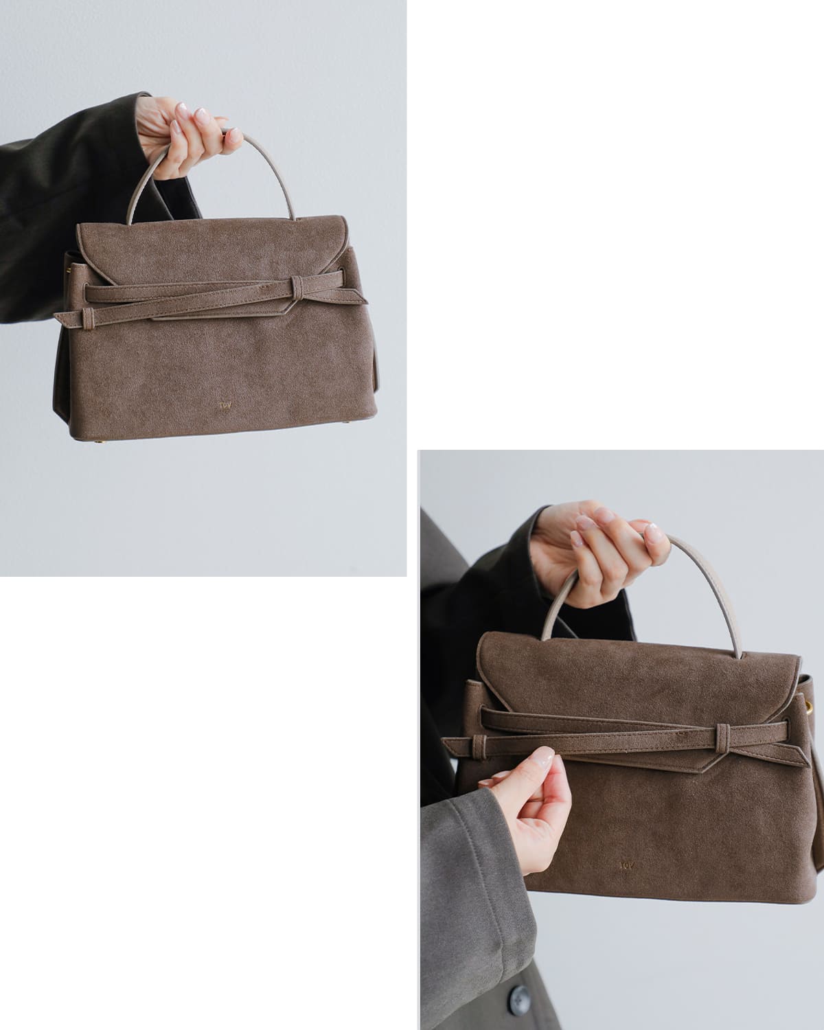 TOV トーヴ ウルトラスエード レザー クロスリボン 2way ショルダー