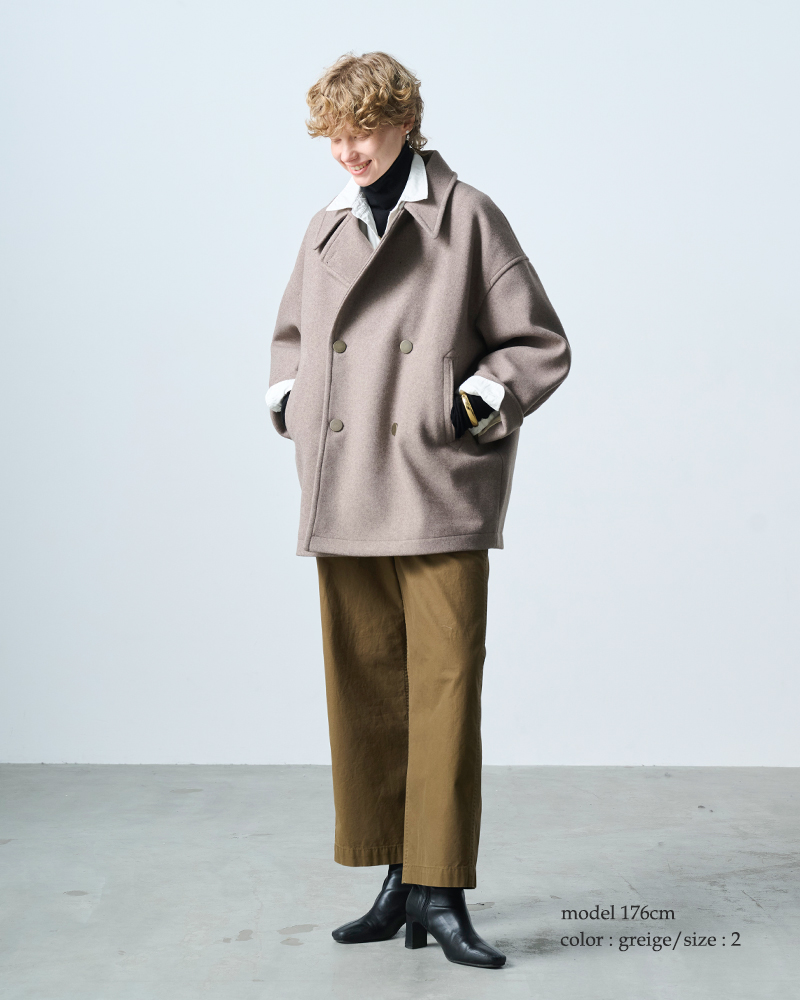 23区 ピーコート カーキ オリーブ 44サイズ タグ付未使用 ヘリンボーン