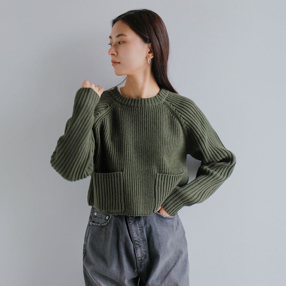 40%OFF】Hella ヘラ クロップド リブ編み ニット プルオーバー