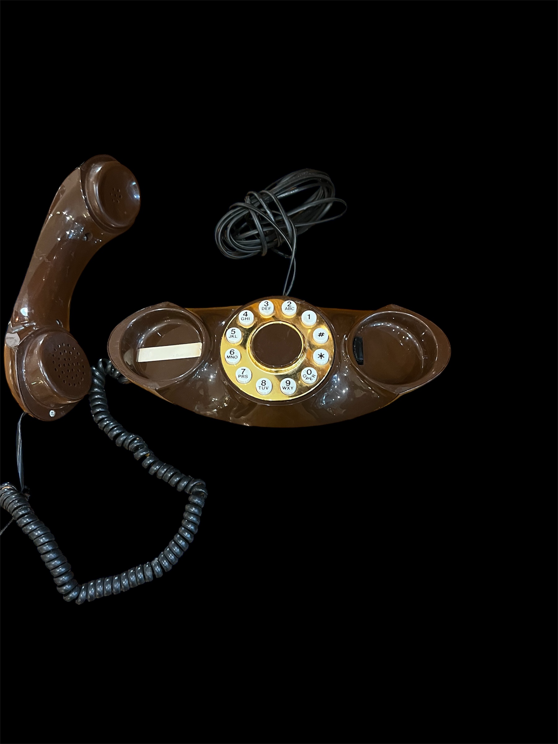 Vintage 'Genie' Phone Chocolate Brown - Ark Antiques, La Jolla, CA
