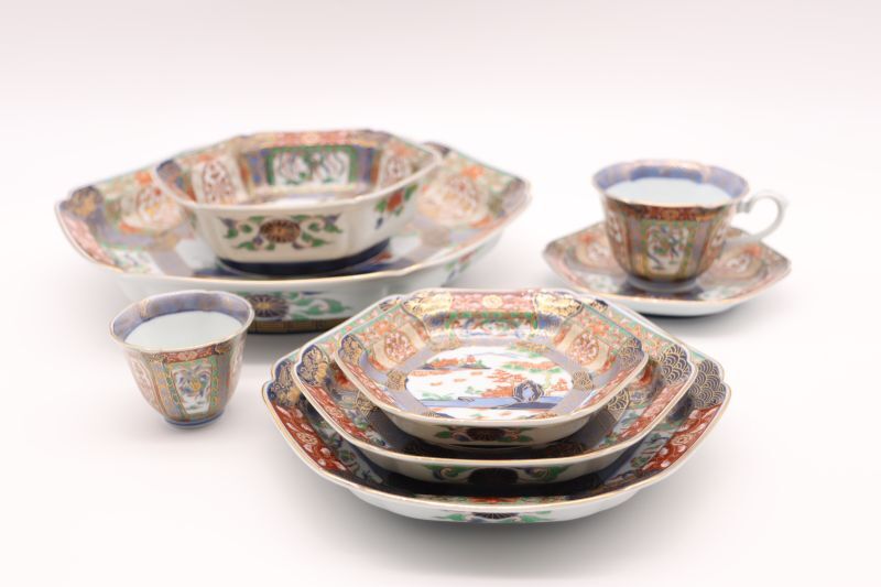 古伊万里色絵山水鉢［ 有田焼 幸楽窯 ］