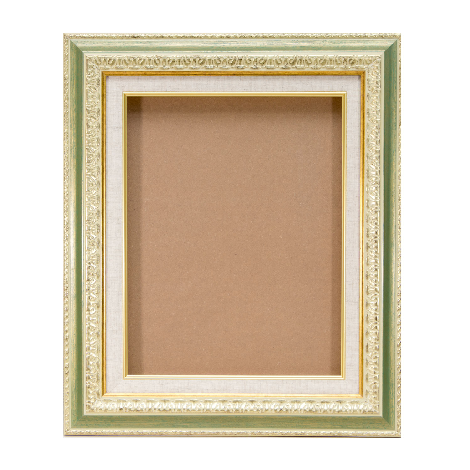 油彩オーダーフレーム アンティーク調 ゴールド＋渋グリーン 145