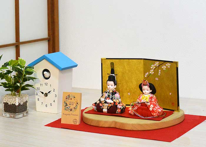 プリンセスひな人形 木目込み人形 さくらこ雛 さくら屏風 <33-8331