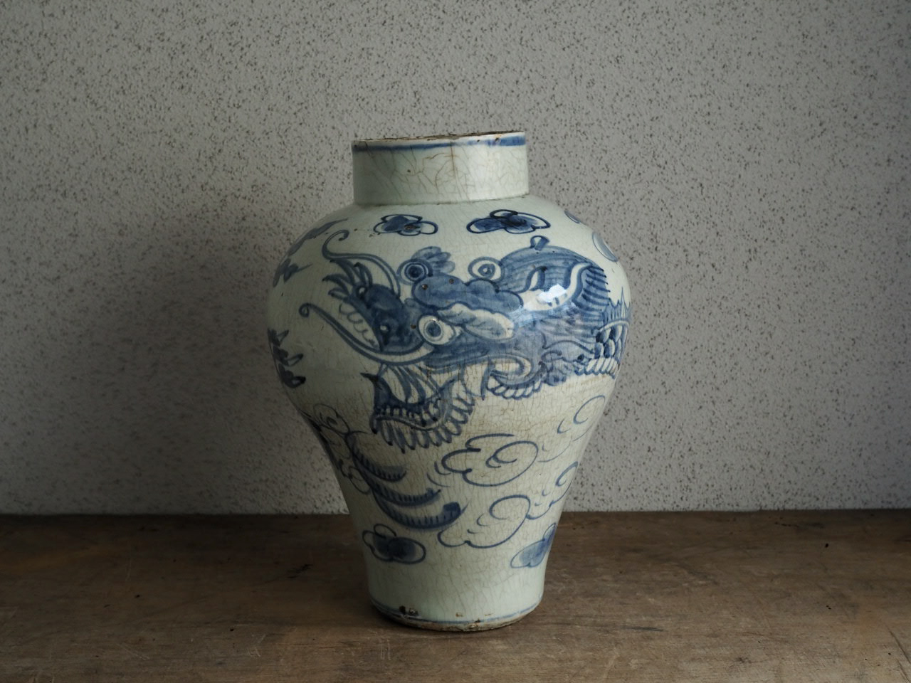 李朝染付龍文壺 | 古美術いもと