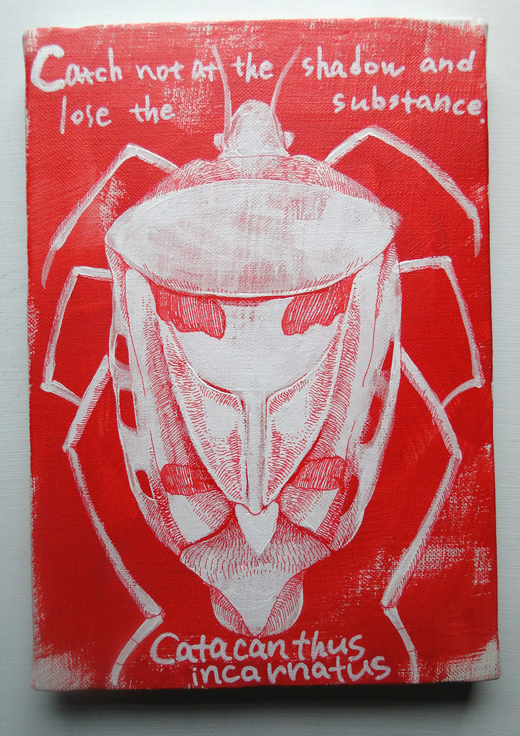 標本図風の昆虫の絵画 アート 原画 キャンバス画 理科 一点もの 昆虫画