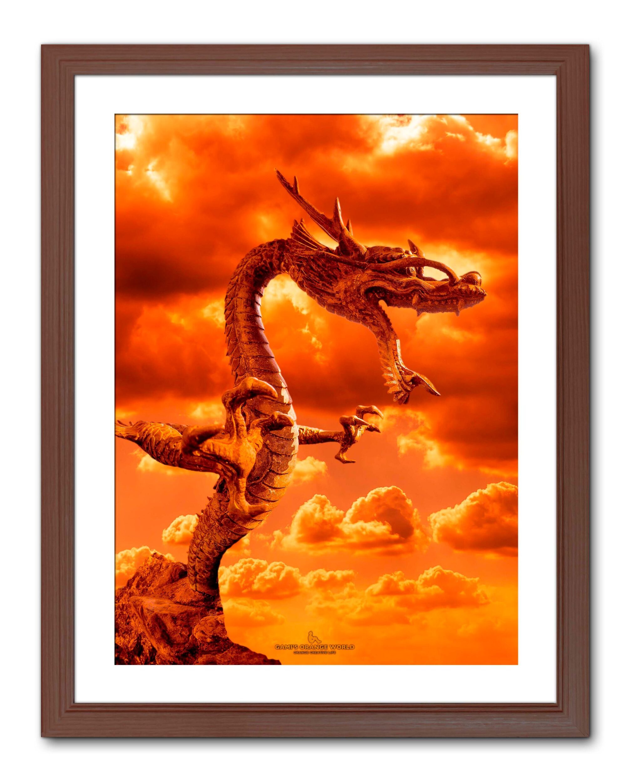 ORANGE DRAGON（オレンジの龍）【額付アート写真/A3ノビ】 | Libli-Art