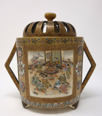 京薩摩『 錦光山「人物図透薩摩香炉」』 | 陶芸作品 | 日経アート