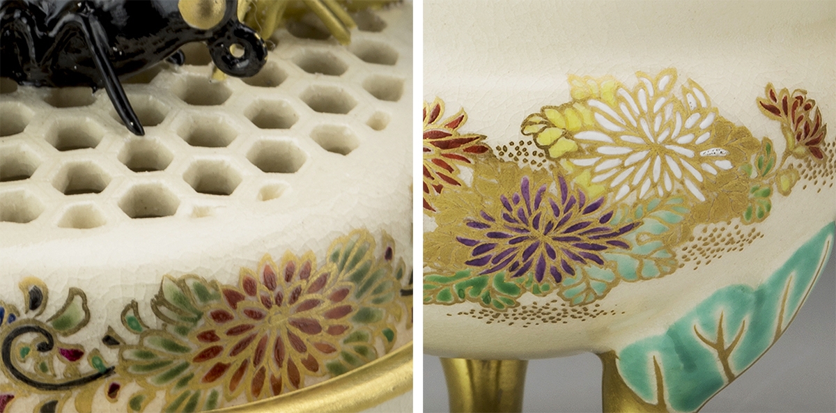 日経アート特別企画・十五代沈壽官「薩摩亀甲透蝶乗香爐（さつま