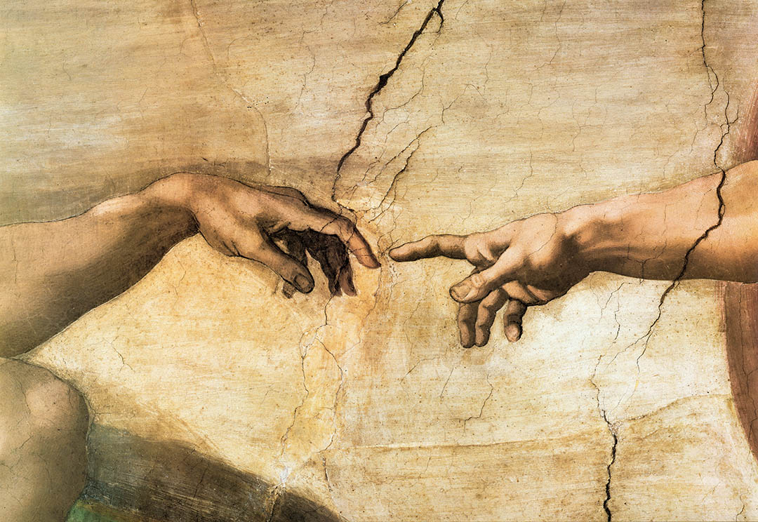Creation of Adam (Detail) by Michelangelo Buonarroti (40 x 28