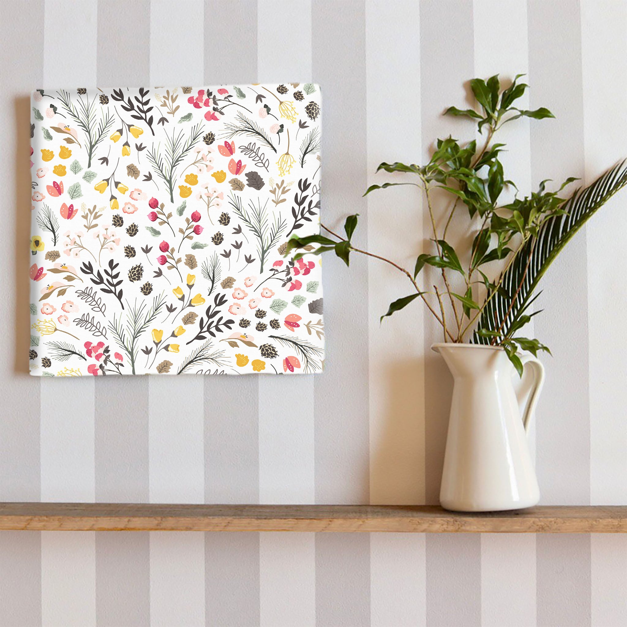 花柄のファブリックパネル インテリア雑貨 アートパネル キャンバス