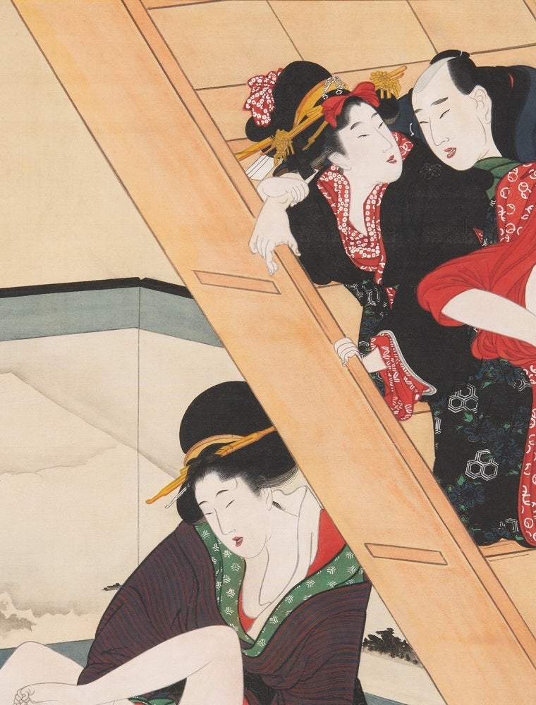 浮世絵 春画】鳥文斎栄之／春情四季画巻 巻子本 復刻版 都屋】秘蔵