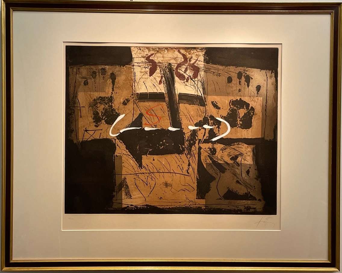 巨匠アントニ・タピエス ANTONI TAPIES 油彩画『無題』1979年制作 巨匠