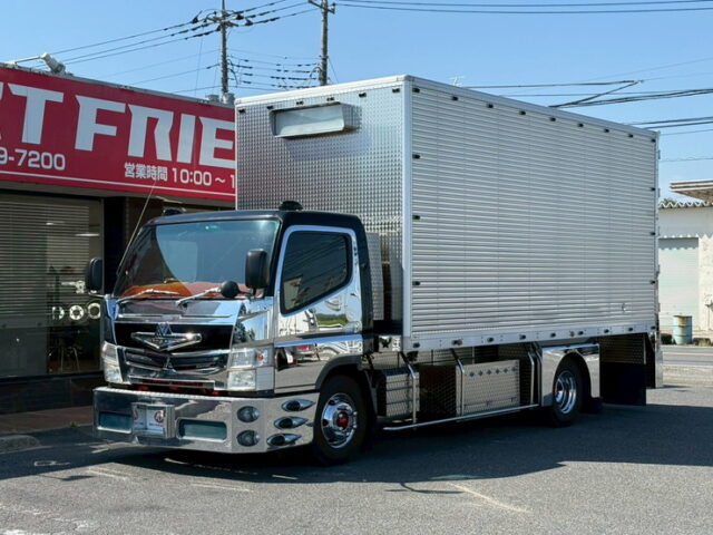 ブルーテックキャンター：造りボディ：アルミバン：ワイド超ロング