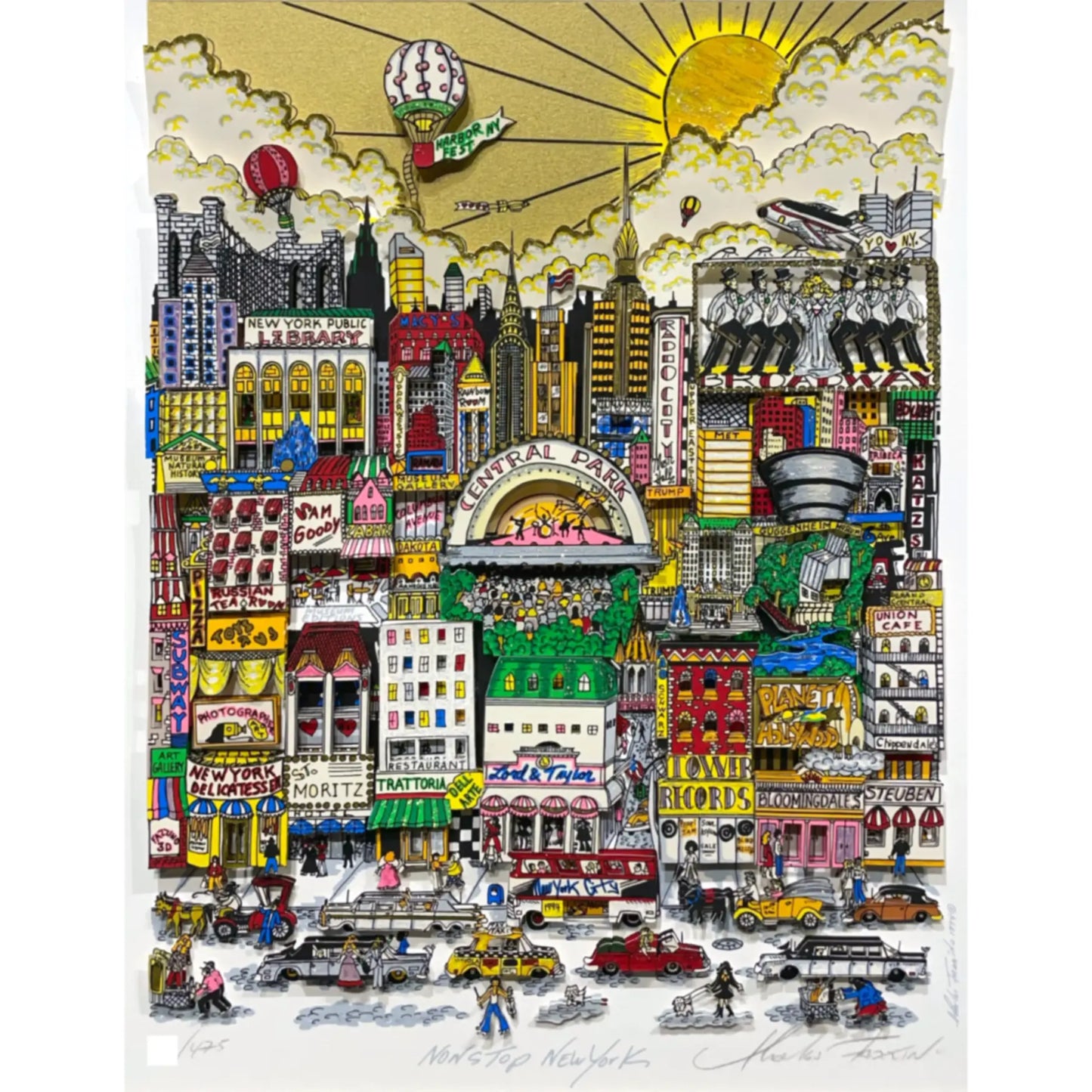 チャールズ・ファジーノ (Charles Fazzino)「Nonstop New York」ART