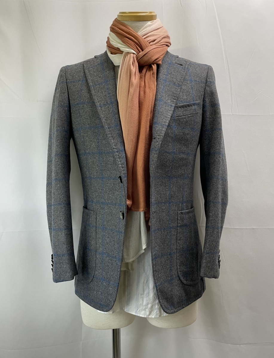 イザイア ISAIA】秋冬 ウインドーペン格子柄グレージャケット 44{sold