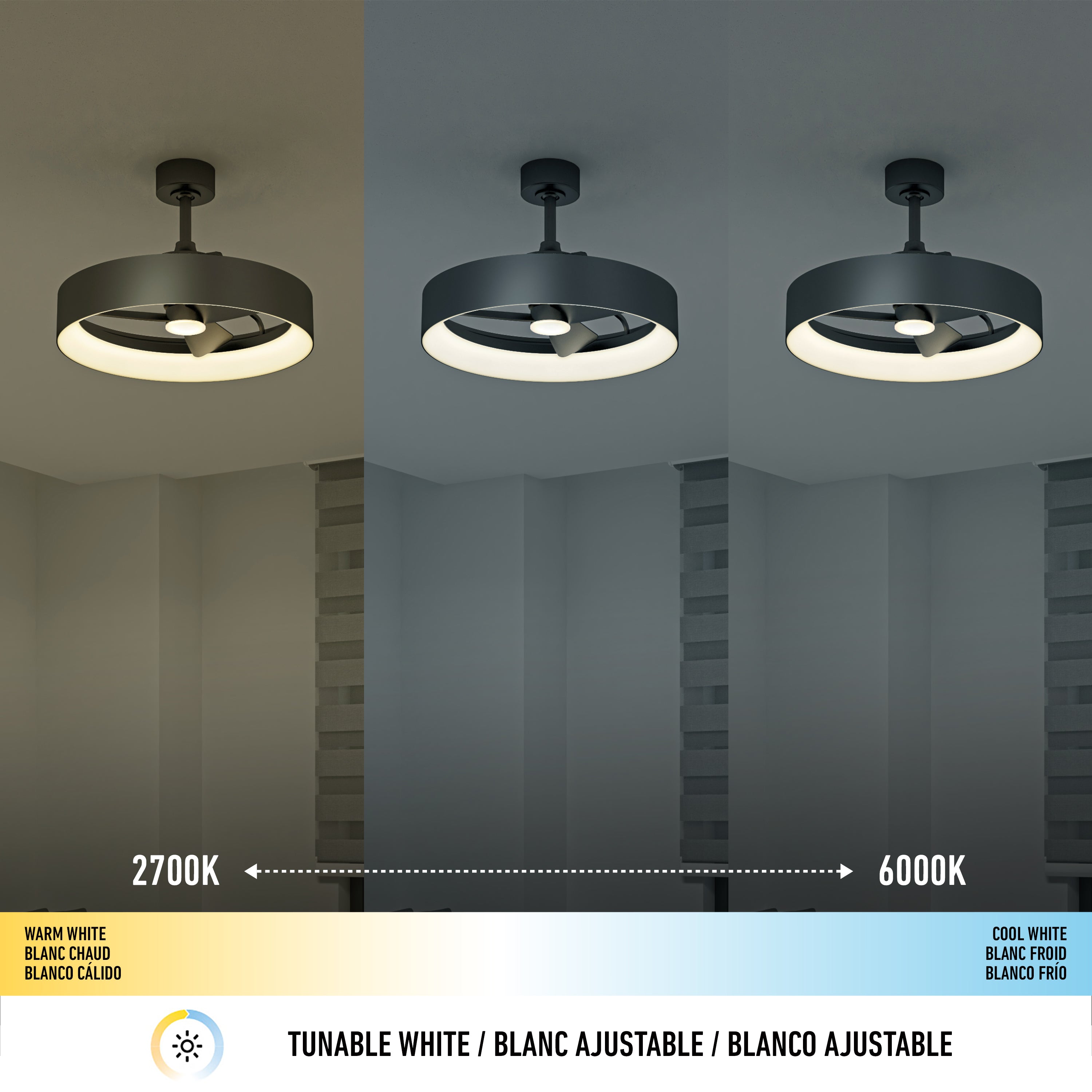 Austin 23 in. LED modern black ceiling fan | Artika