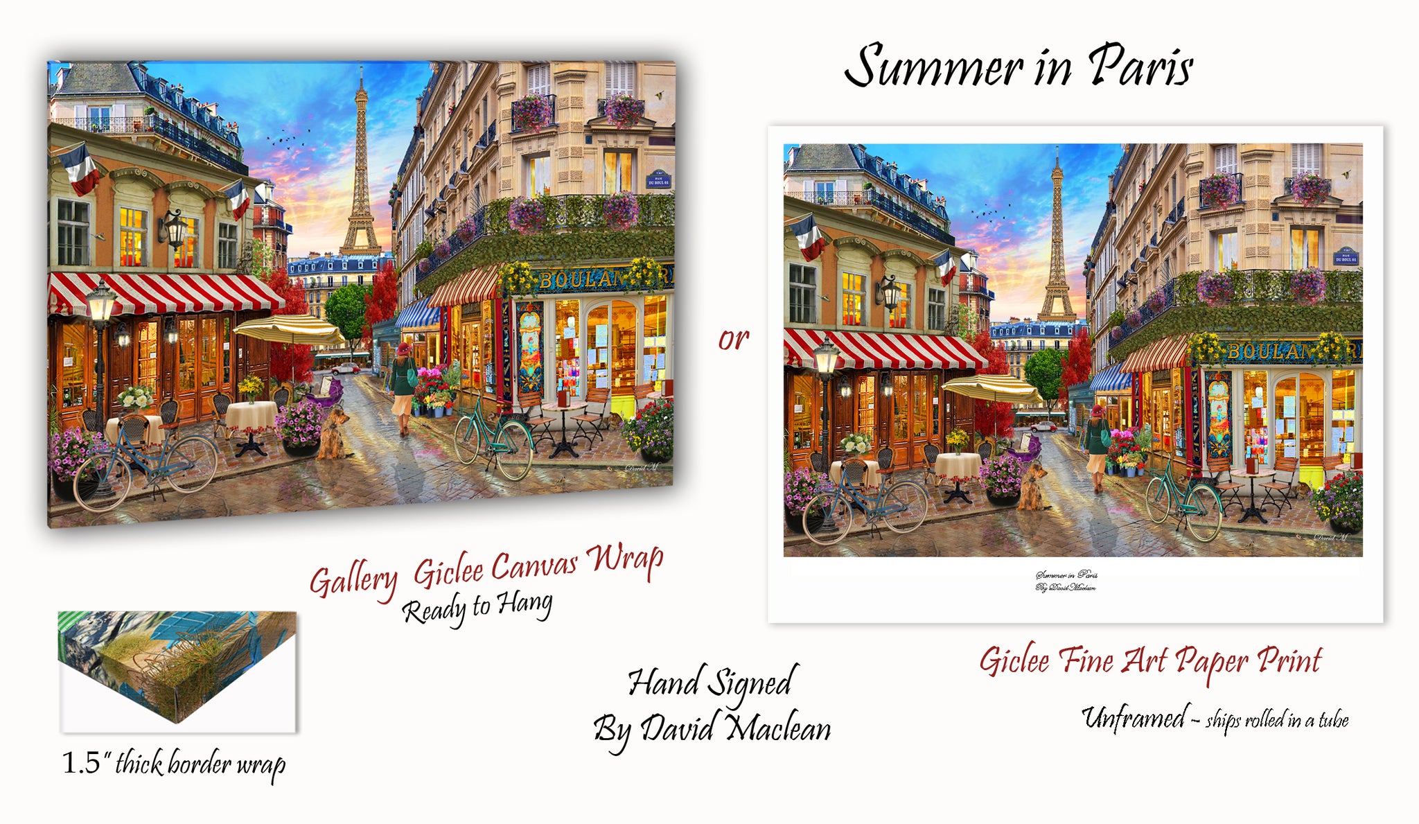 Summer in Paris Order Options Here – Art of David Maclean