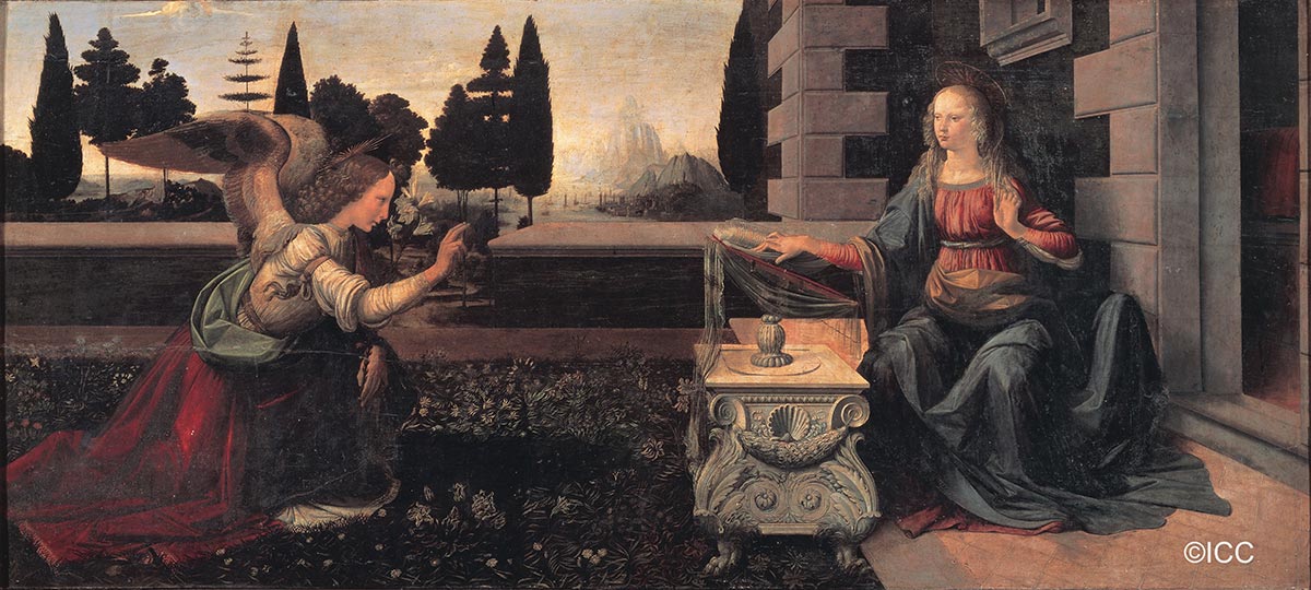 受胎告知」 レオナルド・ダ・ヴィンチ | 世界の美術館