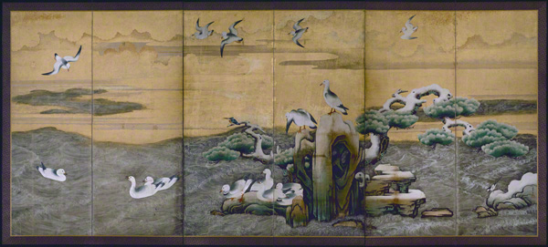 狩野山雪《雪汀水禽図屏風》算賀に開く隠逸の自由──「奥平俊六
