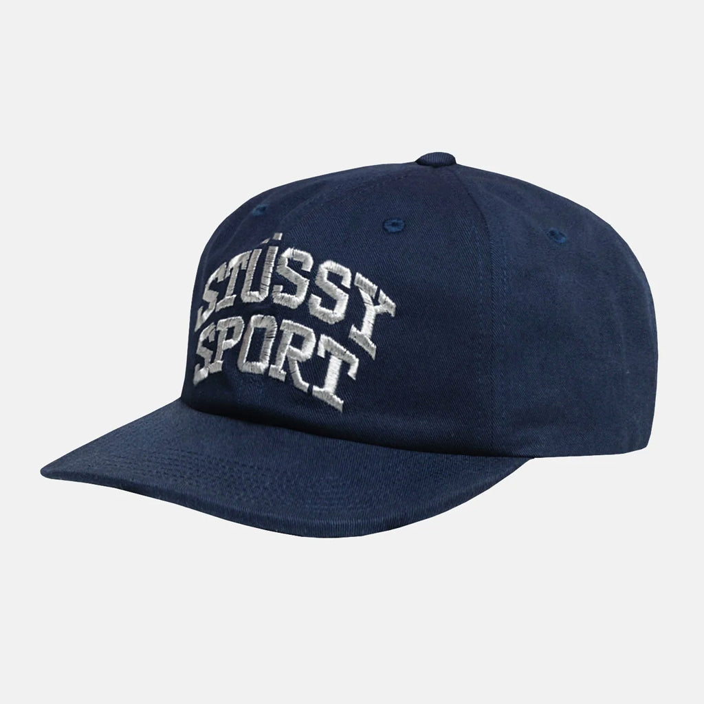 Stussy - Mid Depth Sport Cap : Navy/Metallic – arts - rec